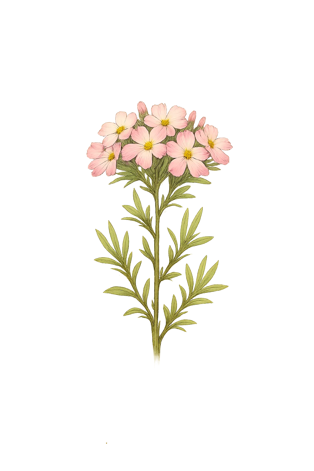 Botanical artwork associated with sagebrush phlox (Phlox aculeata A.Nelson)