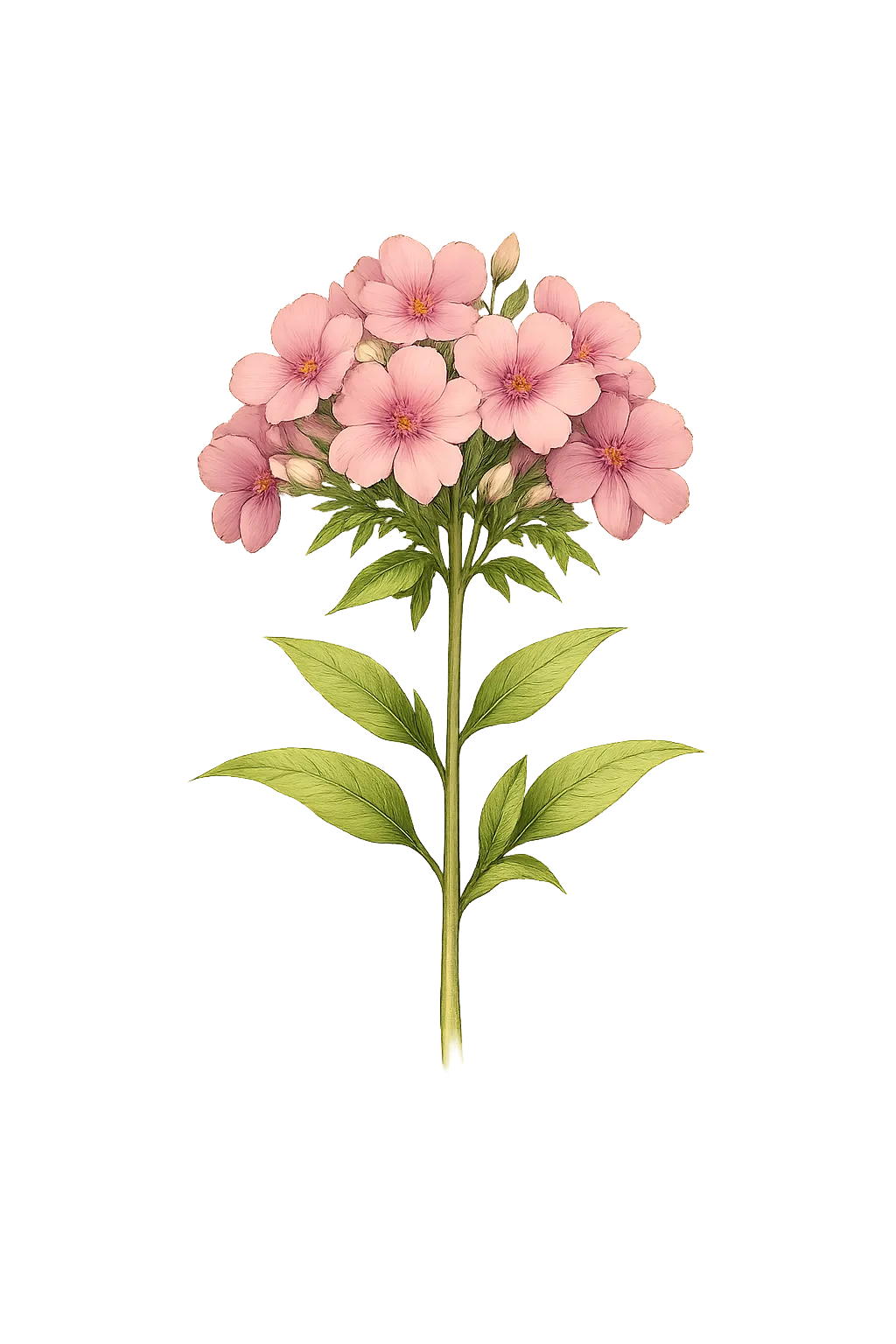 Botanical artwork associated with Alabama phlox (Phlox pulchra (Wherry) Wherry)