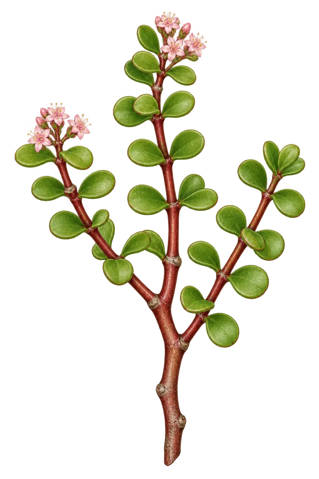 Botanical artwork associated with elephant bush (Portulacaria afra Jacq.)