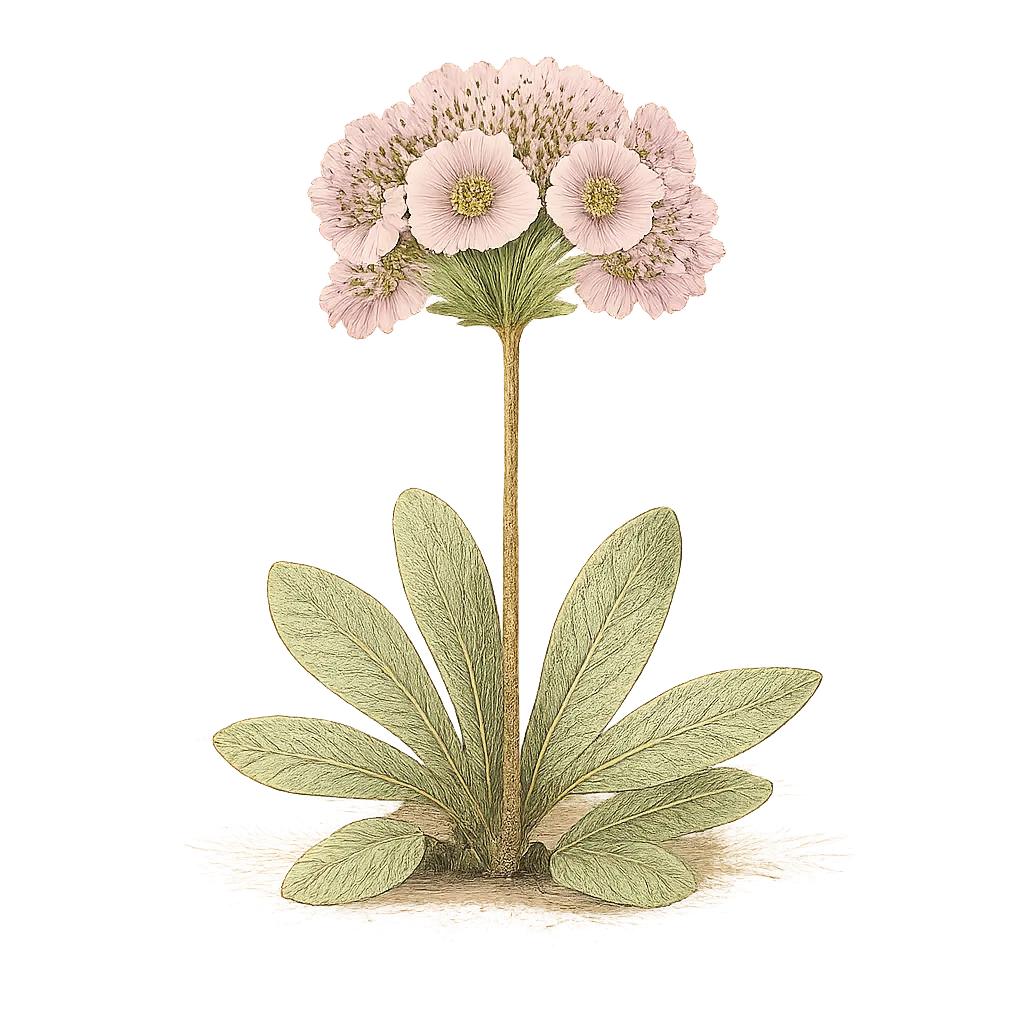 Botanical artwork associated with Cusick's primrose (Primula cusickiana (A.Gray) A.Gray)