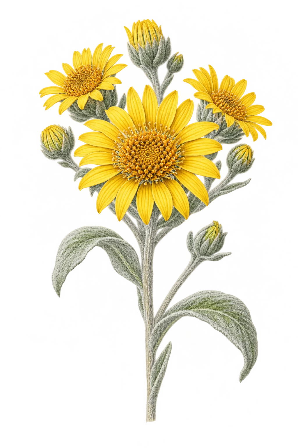 Botanical artwork associated with 'ena'ena (Pseudognaphalium sandwicensium (Gaudich.) Anderb.)