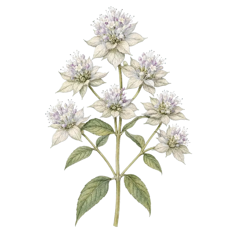 Botanical artwork associated with mountainmint (Pycnanthemum Michx.)