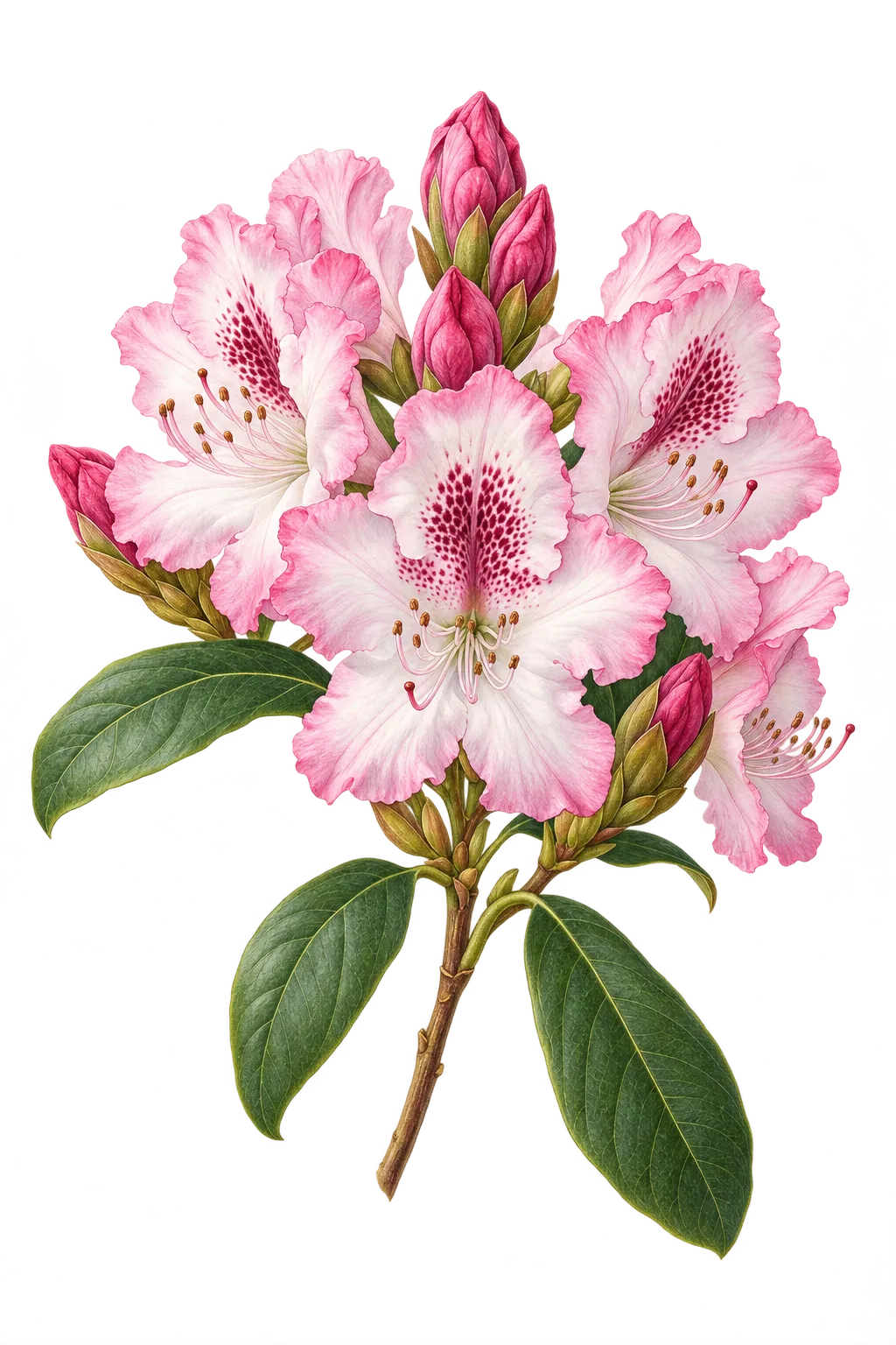 Botanical artwork associated with Cumberland rhododendron (Rhododendron cumberlandense E.L.Braun)