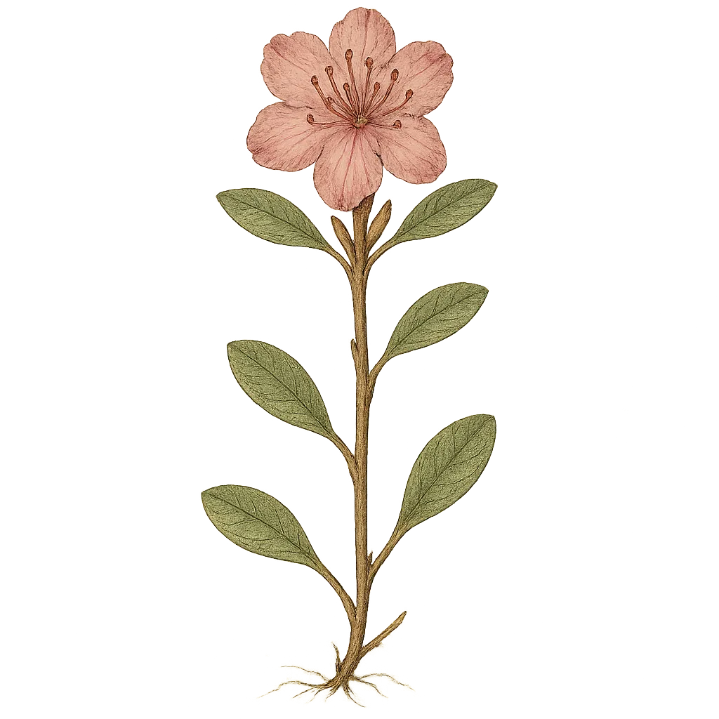 Botanical artwork associated with Lapland rosebay (Rhododendron lapponicum (L.) Wahlenb.)