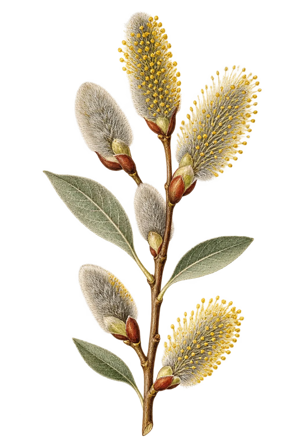 Botanical artwork associated with feltleaf willow (Salix alaxensis (Andersson) Coville)