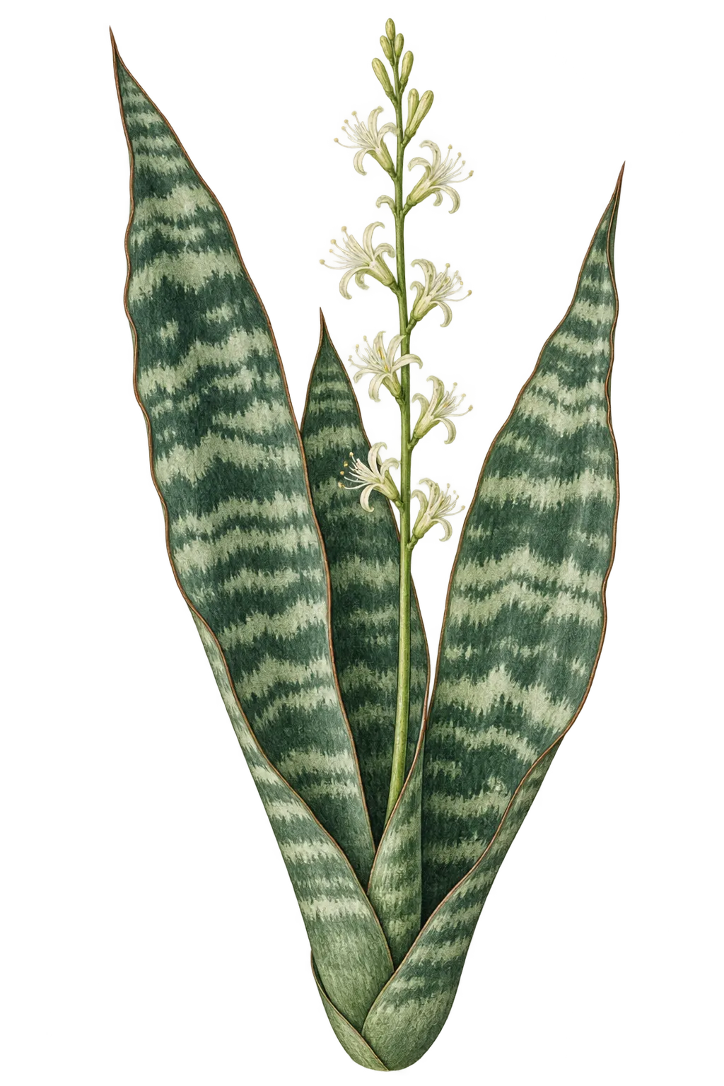 Botanical artwork associated with iguanatail (Dracaena hyacinthoides (L.) Mabb.)