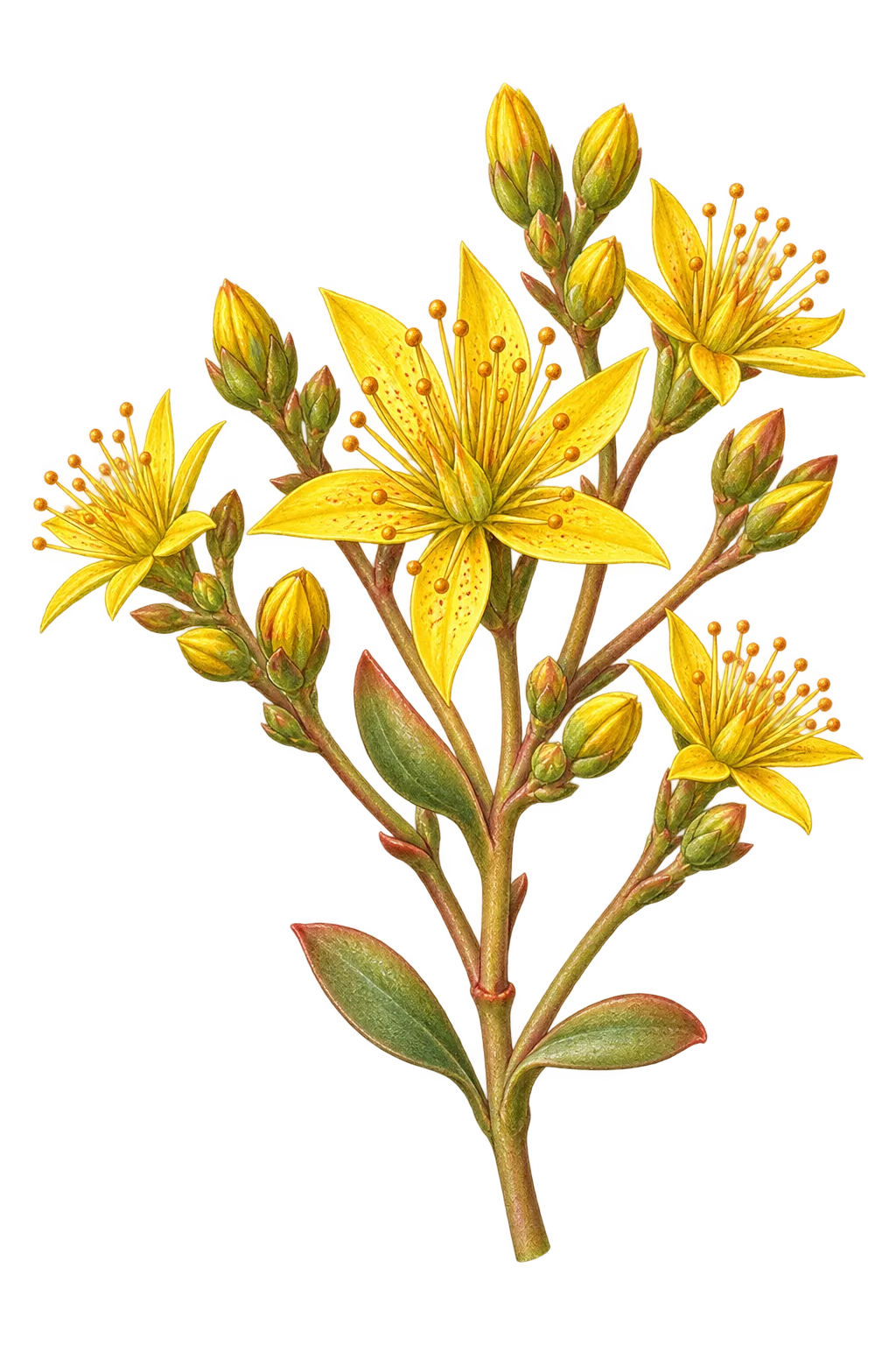 Botanical artwork associated with goldmoss stonecrop (Sedum acre L.)