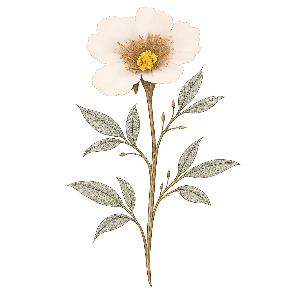 Botanical artwork associated with desertpeony (Acourtia D.Don)