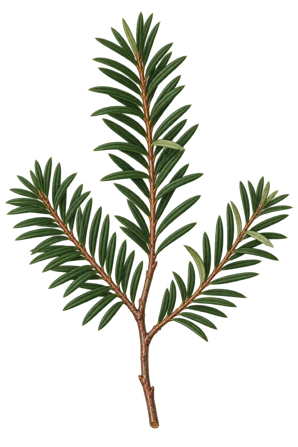 Botanical artwork associated with English yew (Taxus baccata L.)