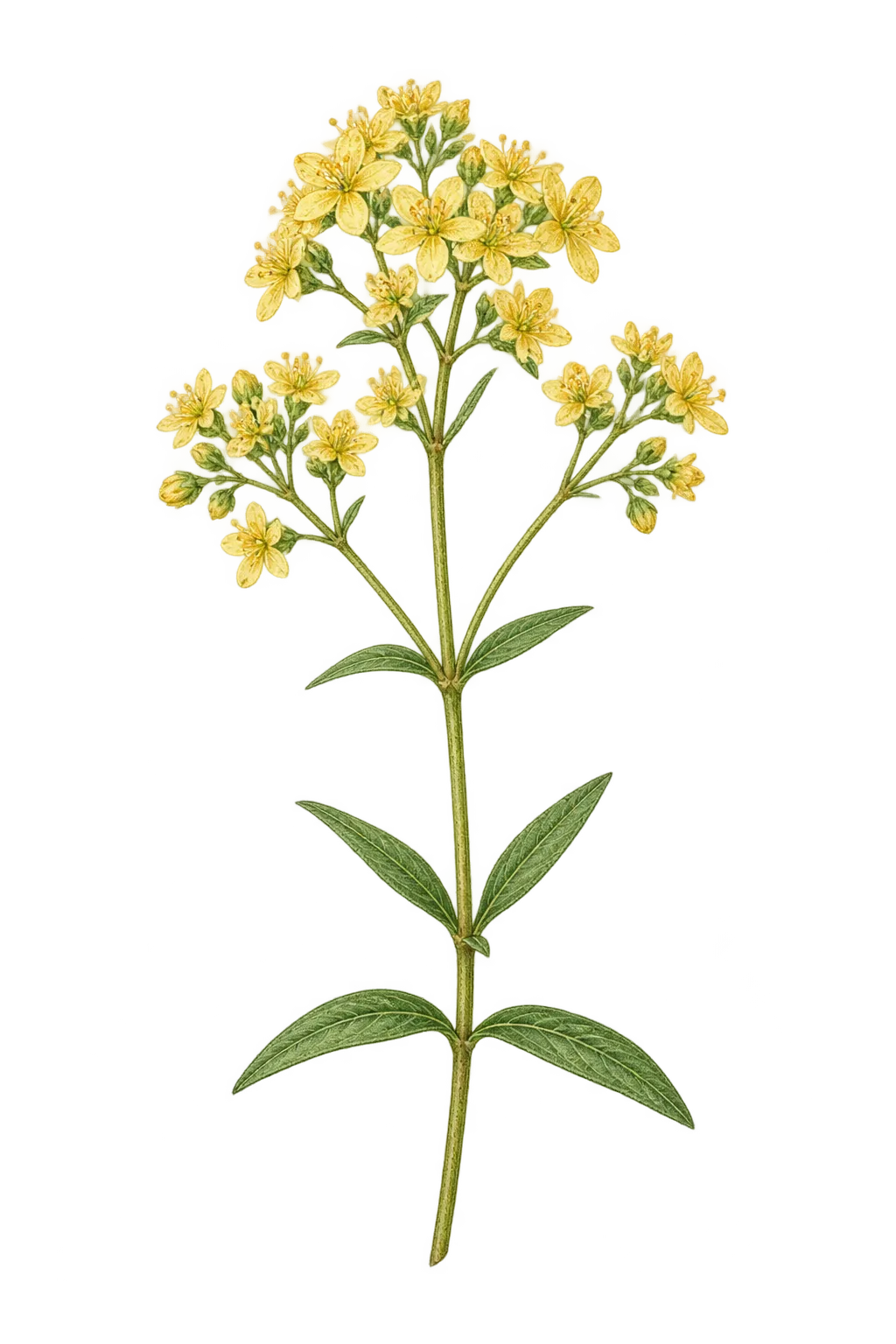 Botanical artwork associated with alpine meadow-rue (Thalictrum alpinum L.)