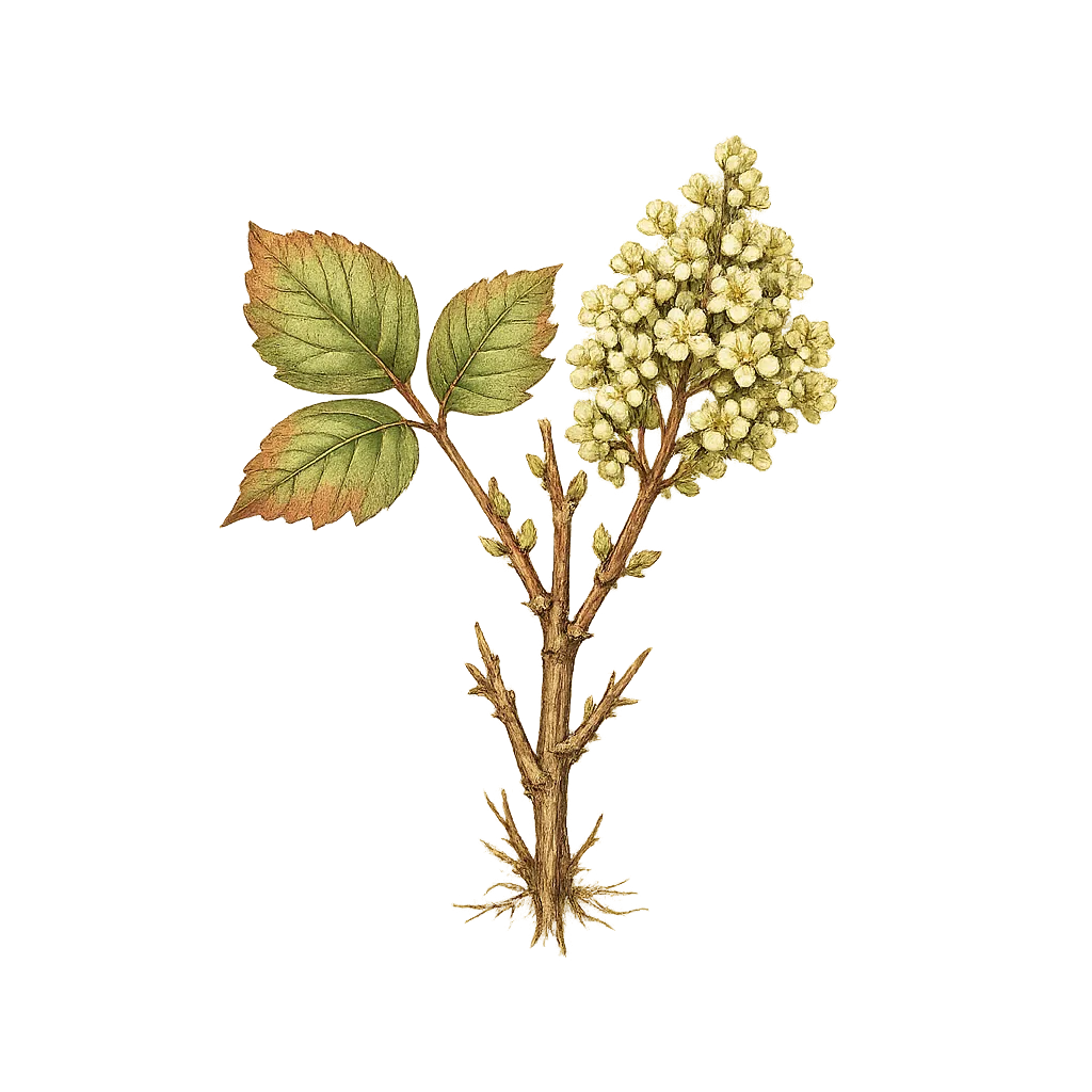 Botanical artwork associated with Atlantic poison oak (Toxicodendron pubescens Mill.)