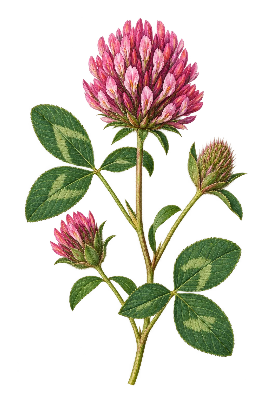 Botanical artwork associated with African clover (Trifolium africanum Ser.)
