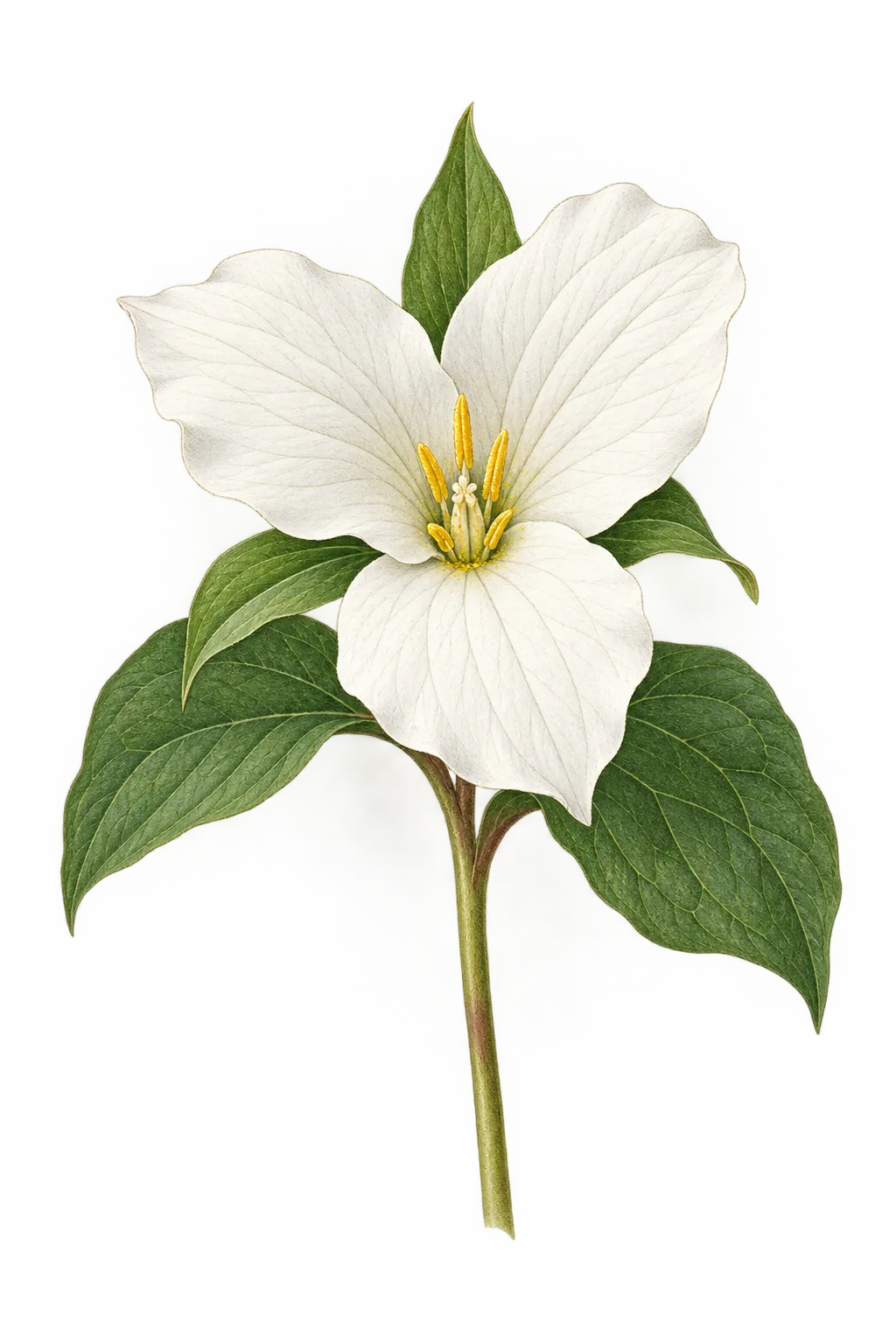 Botanical artwork associated with giant white wakerobin (Trillium albidum J.D. Freeman)