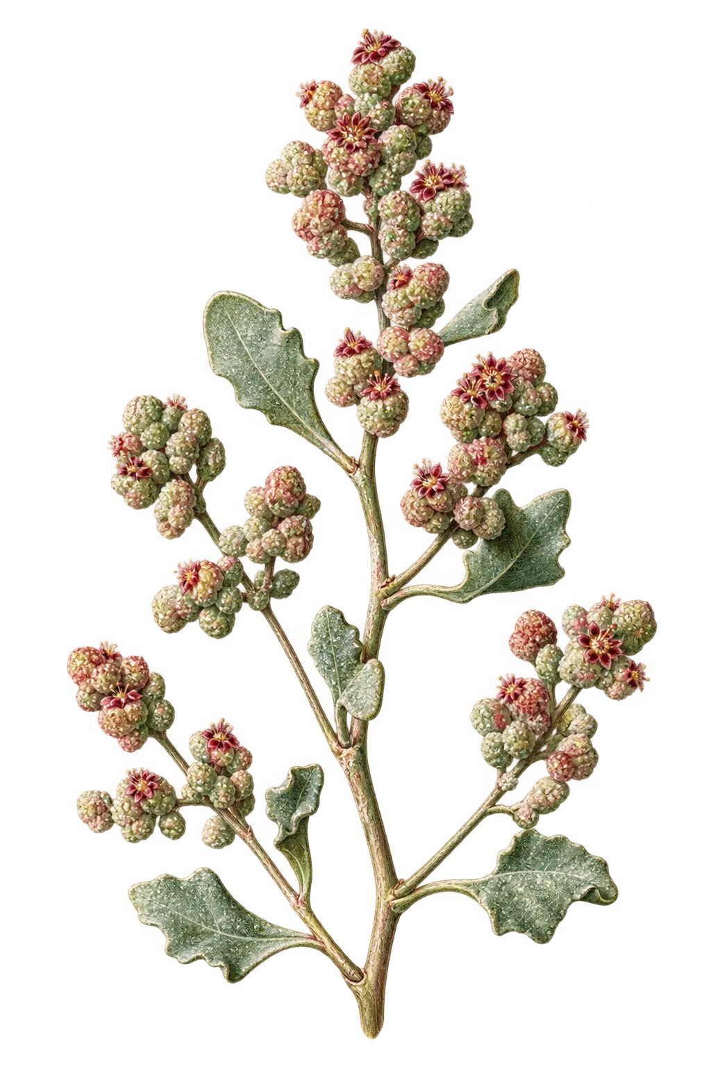 Botanical artwork associated with tubercled saltbush (Atriplex acanthocarpa (Torr.) S. Watson)