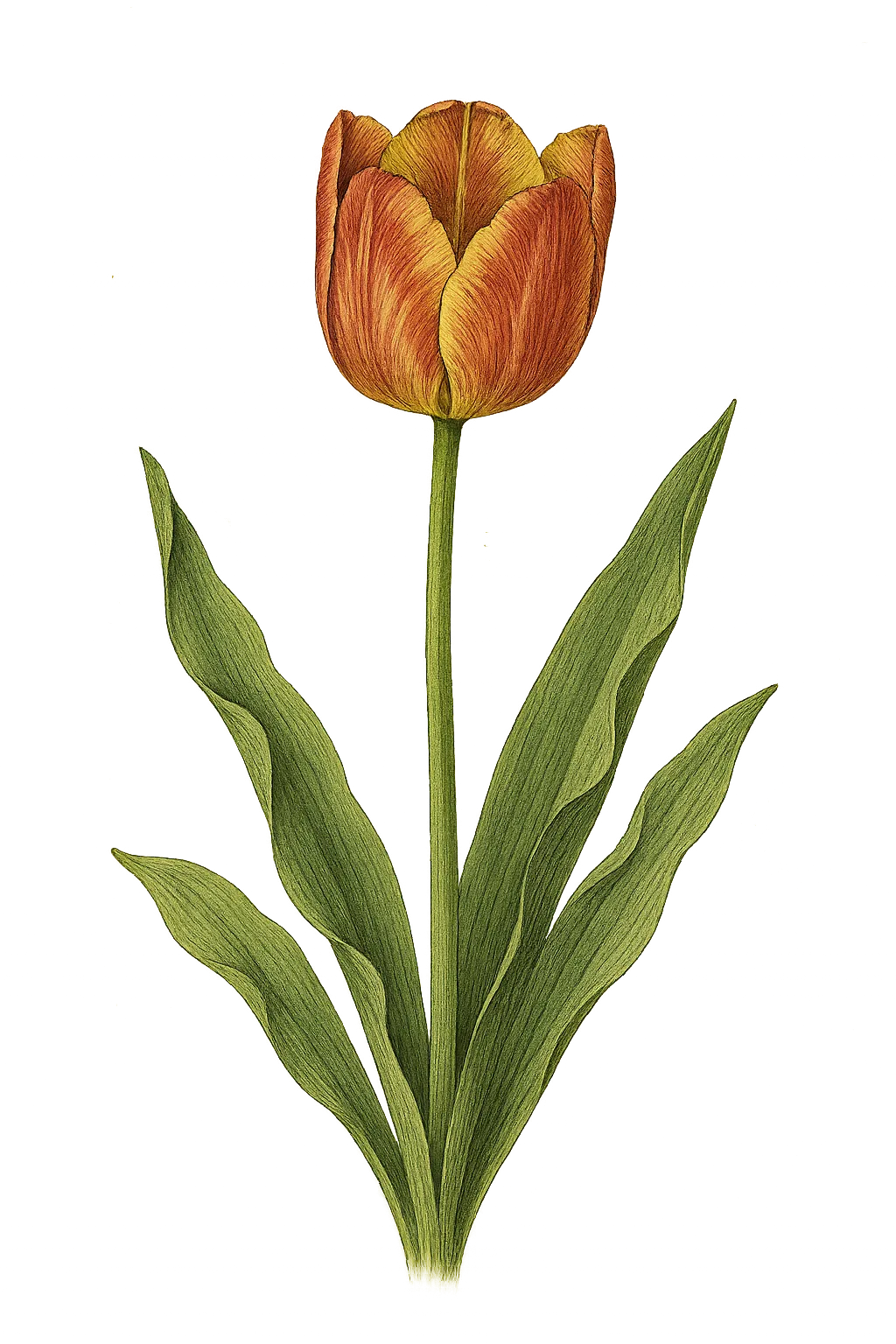 Botanical artwork associated with tulip (Tulipa L.)