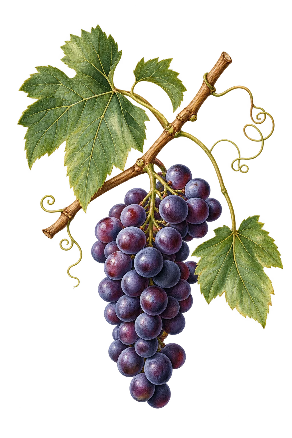 Botanical artwork associated with grape (Vitis × doaniana Munson ex Viala)