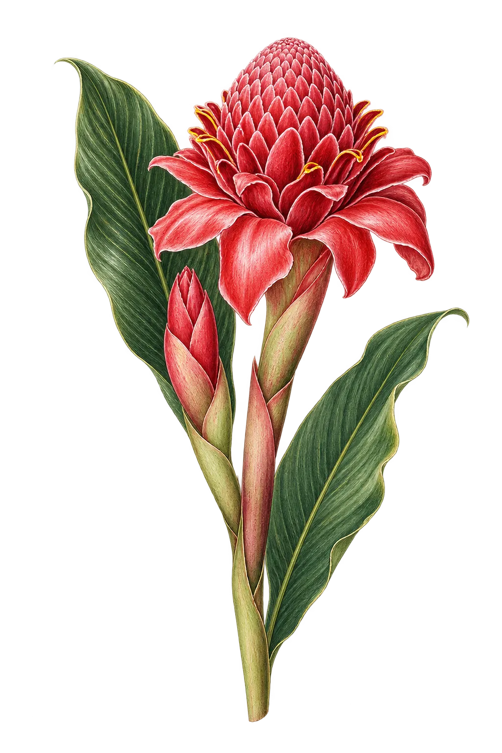Botanical artwork associated with ginger (Zingiber Mill.)